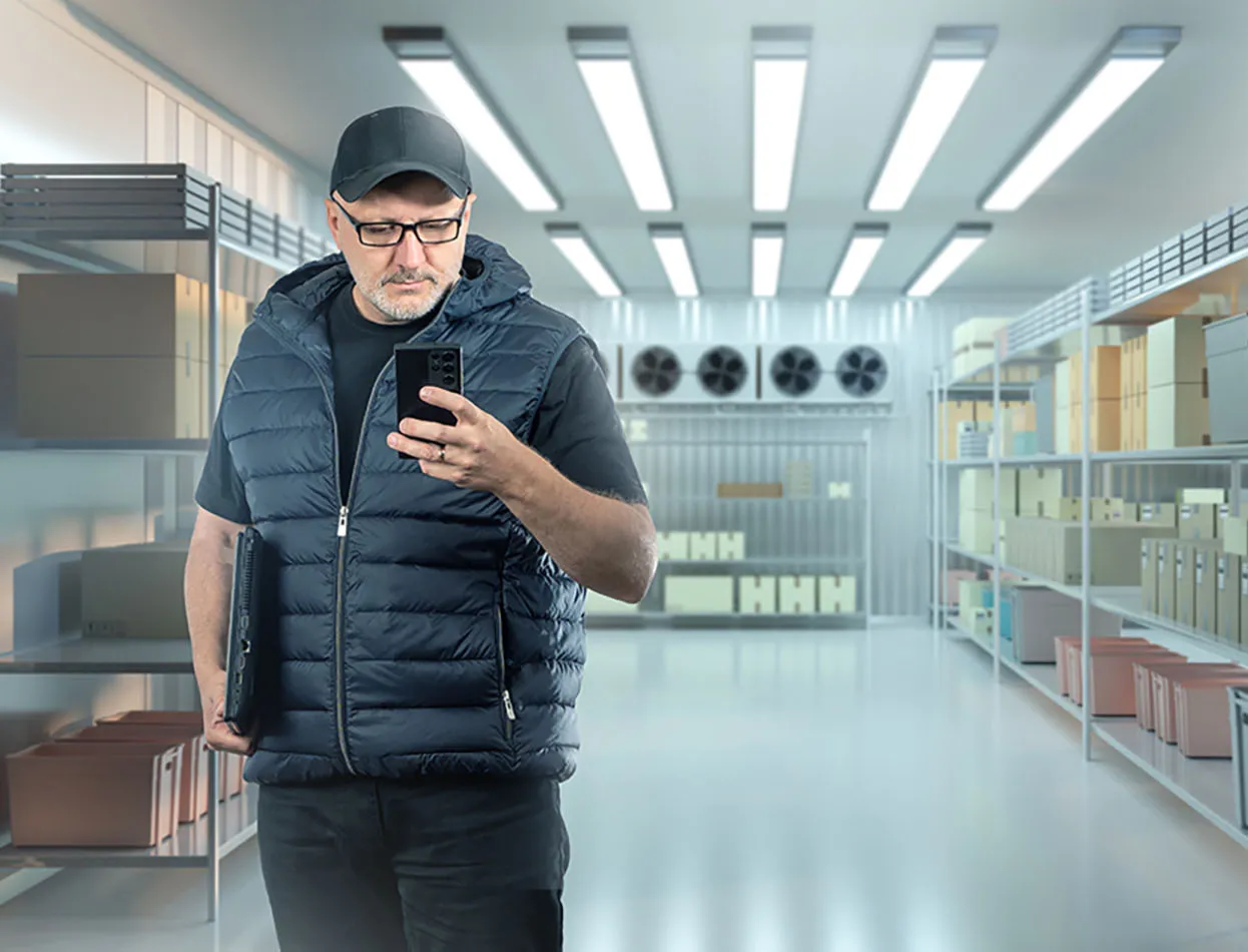 Engineer using the FSW WebApp to order a part at a supermarket