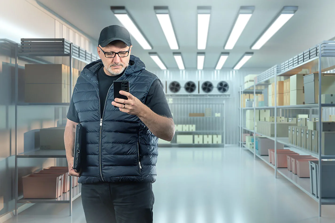 Engineer using the FSW WebApp to order a part at a supermarket