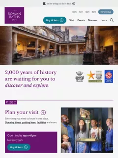 Roman Baths tablet website screenshot