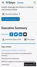 Estyn HTML document mobile screenshot
