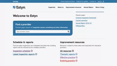 Estyn homepage desktop screenshot