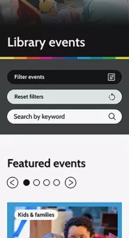 screenshot showing the library events search