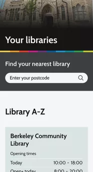 screenshot showing the find a library search